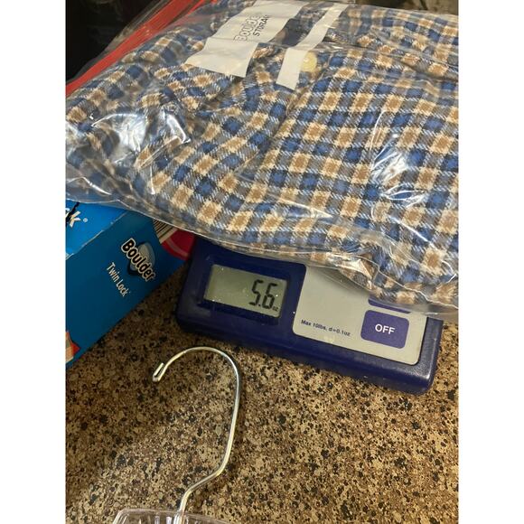 Basic Editions Men’s S Flannel Shirt 100% Cotton Blue Tan Small Checks - Picture 5 of 5